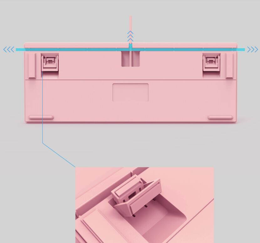 iKBC C200  87 Keys TKL Mechanical Keyboard with Cherry MX Red Switch, Pink PBT Double Shot Keycap, N-Key Rollover and 6 Anti-ghosting Keys( No Light Version)
