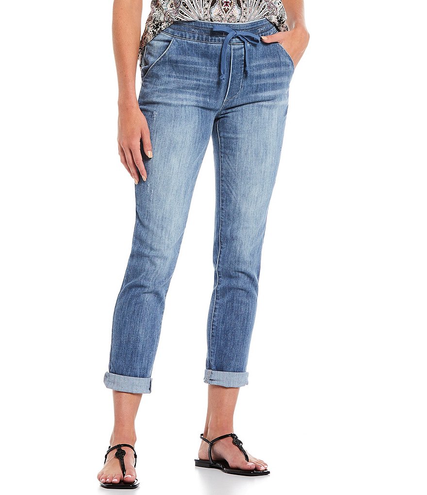 Democracy High Rise Drawstring Pull-On Roll Cuff Pants