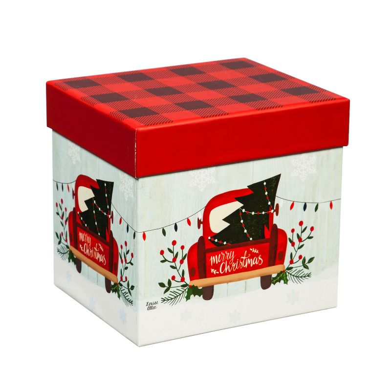 Cypress Home Double Wall Glass Caf'e Cup W/ Box, 12 Oz., Cozy Christmas Trip