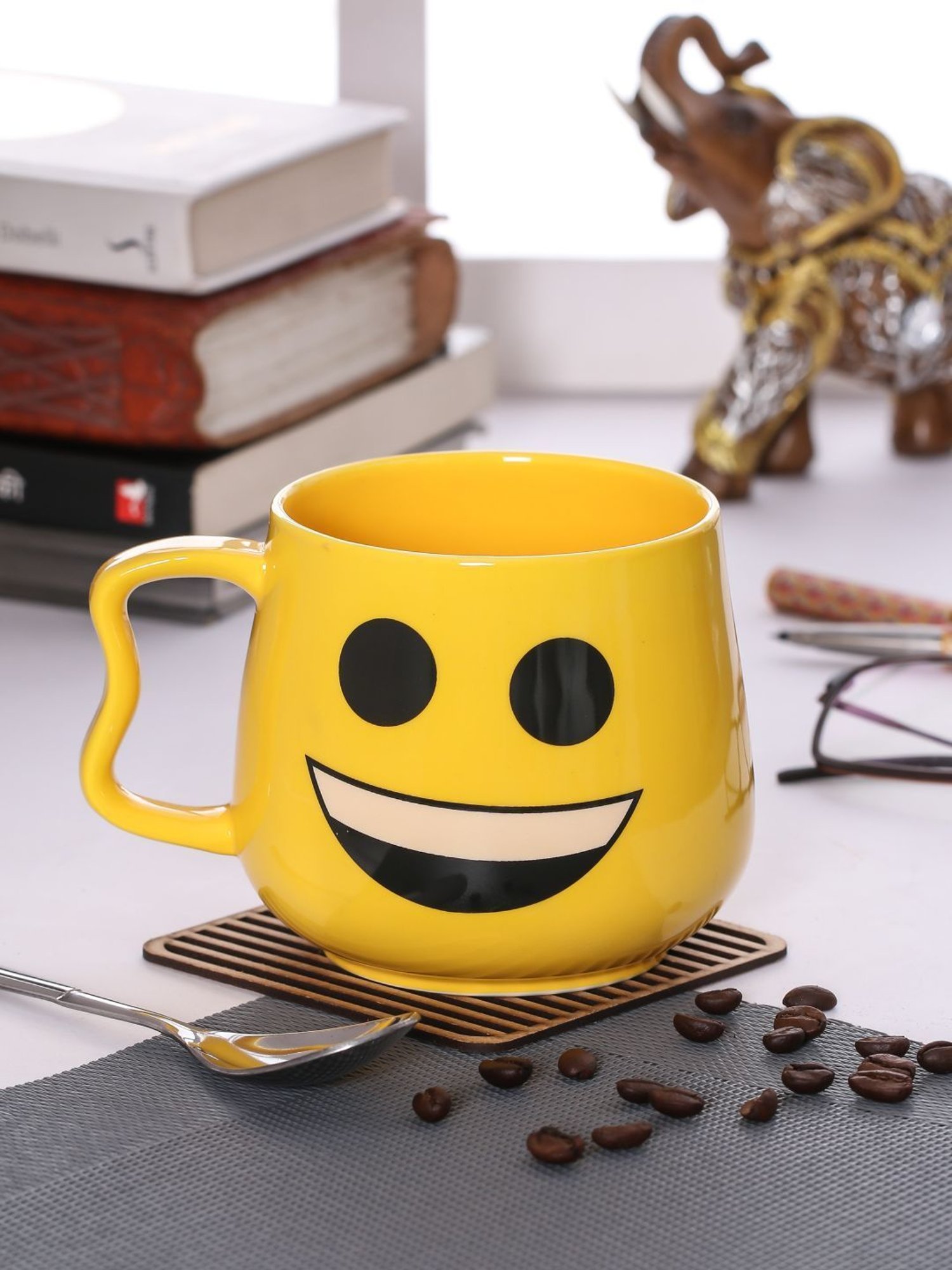 JCPL Yellow Ceramic Milk & Coffee Mug (0.33L) - Set of 1