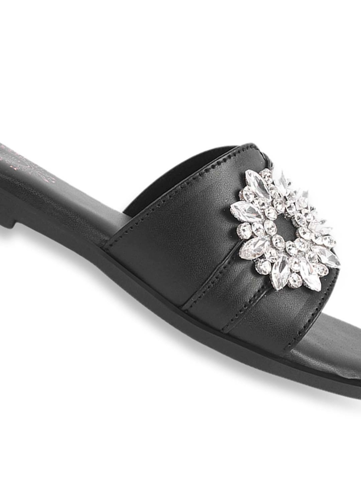 Shoetopia Women's Black Casual Sandals