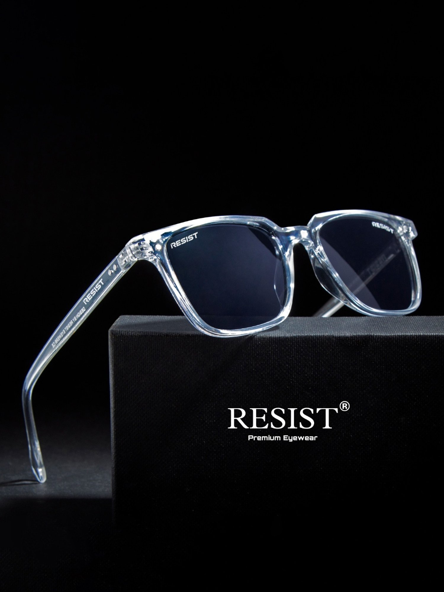 Resist Eyewear Black Wayfarer uv protected Unisex Sunglasses