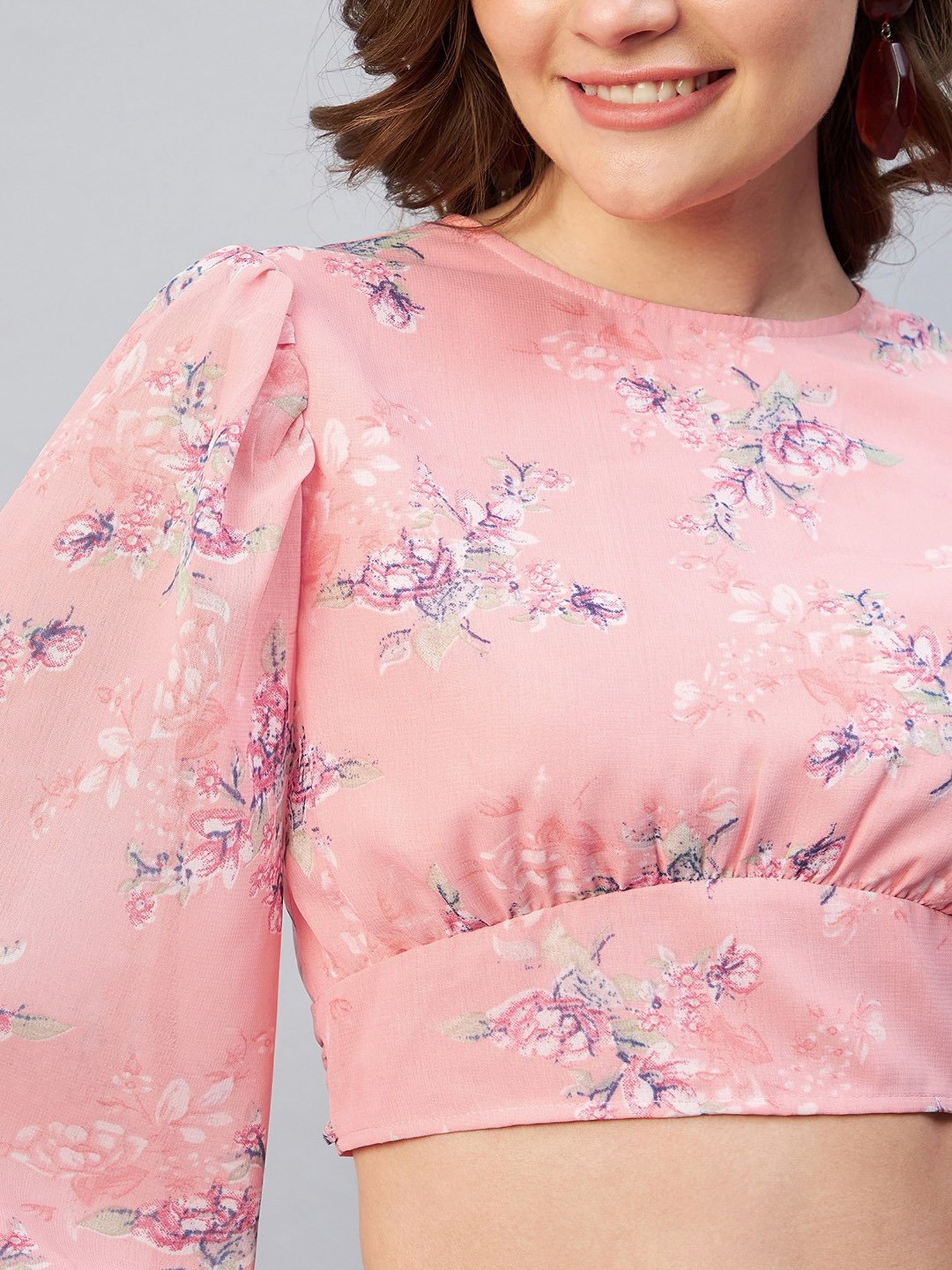Carlton London Pink Floral Print A-Line Top