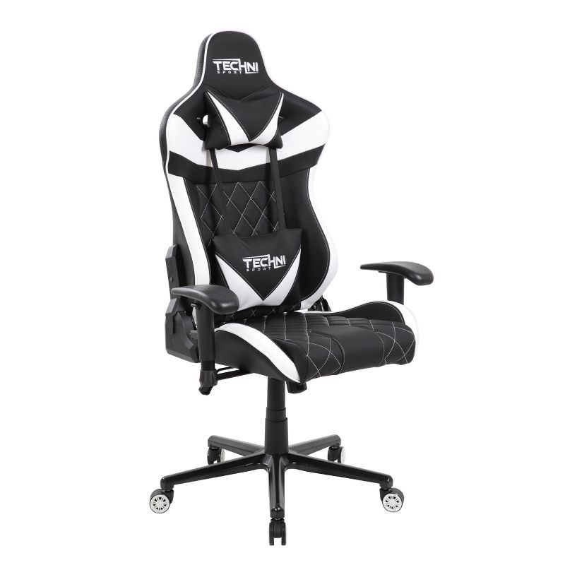 Ergonomic High Back Racer Style Video Gaming Chair White - Techni Sport