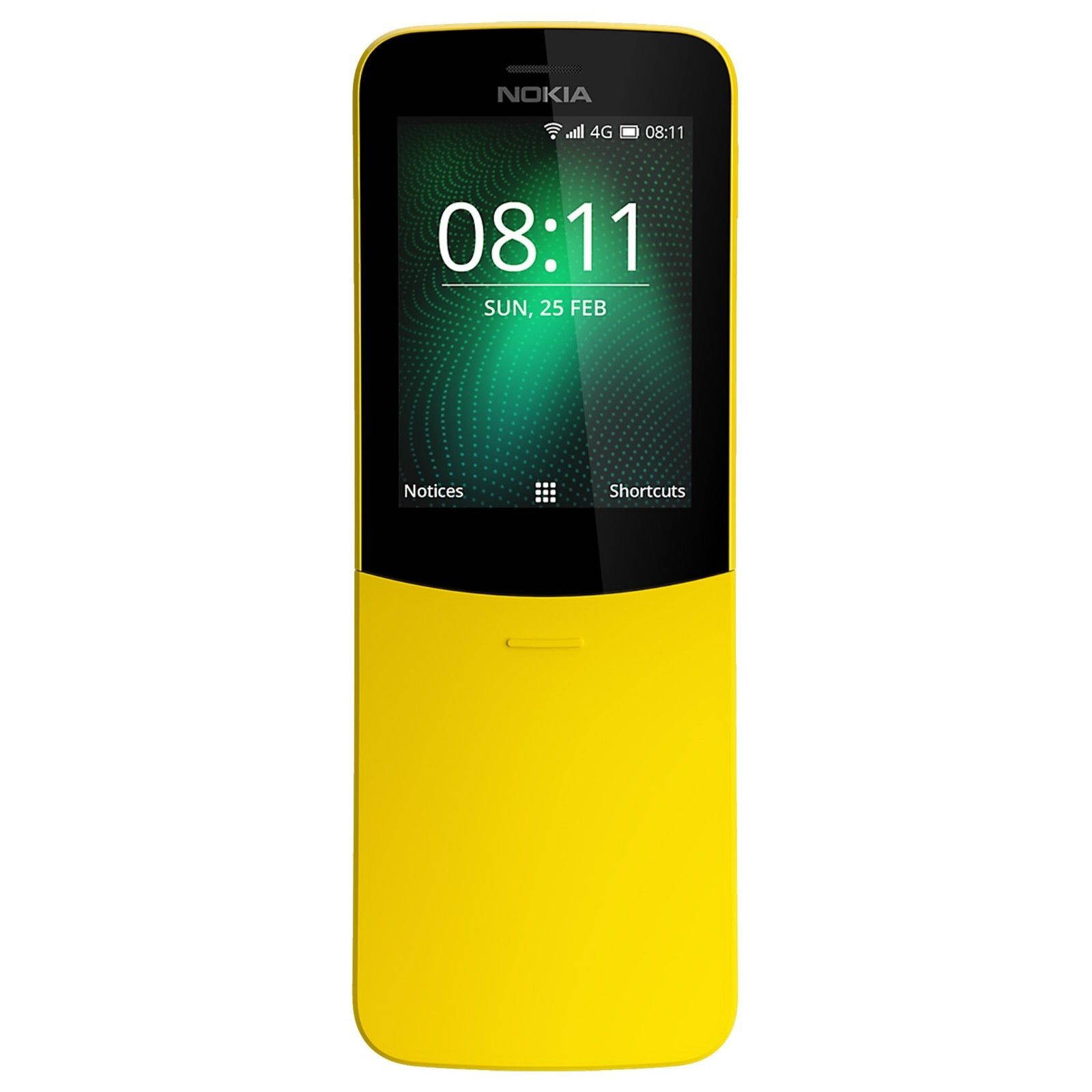 Nokia 8110 4G (2018) Dual-SIM 4GB (No CDMA, GSM only) Factory Unlocked 4G/LTE Smartphone - Yellow