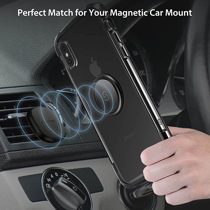 Cell Phone Ring Holder Stand, 360 Degree Rotation Universal Finger Ring Kickstand with Polished Metal Phone Grip for Magnetic Car Mount Compatible with iPhone, Samsung, LG, Sony, HTC and More