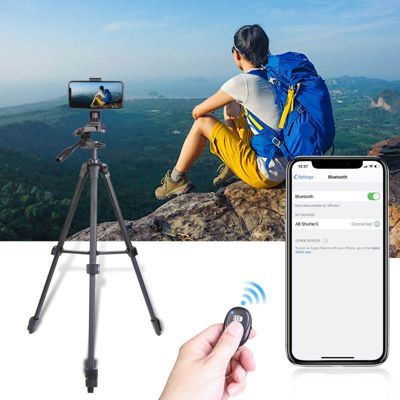 Greatlizard Professional Tripod Extendable Travel Lightweight Stand With Phone Holder For Camera Gopro Smartphone Live Broadcast