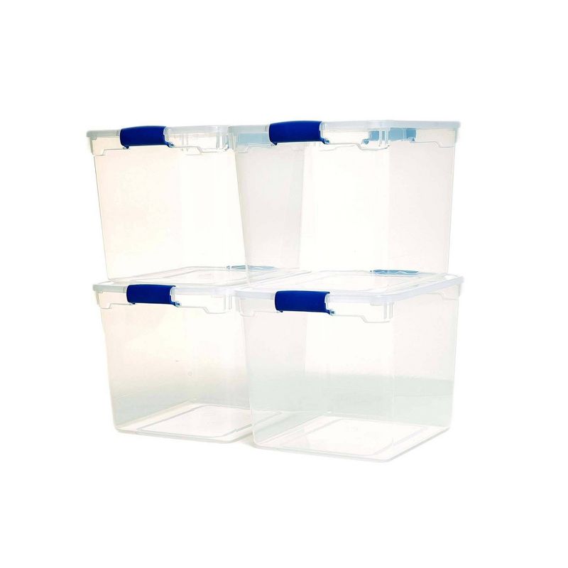 4pk 31qt Modular Latching Clear Storage Bin - Homz