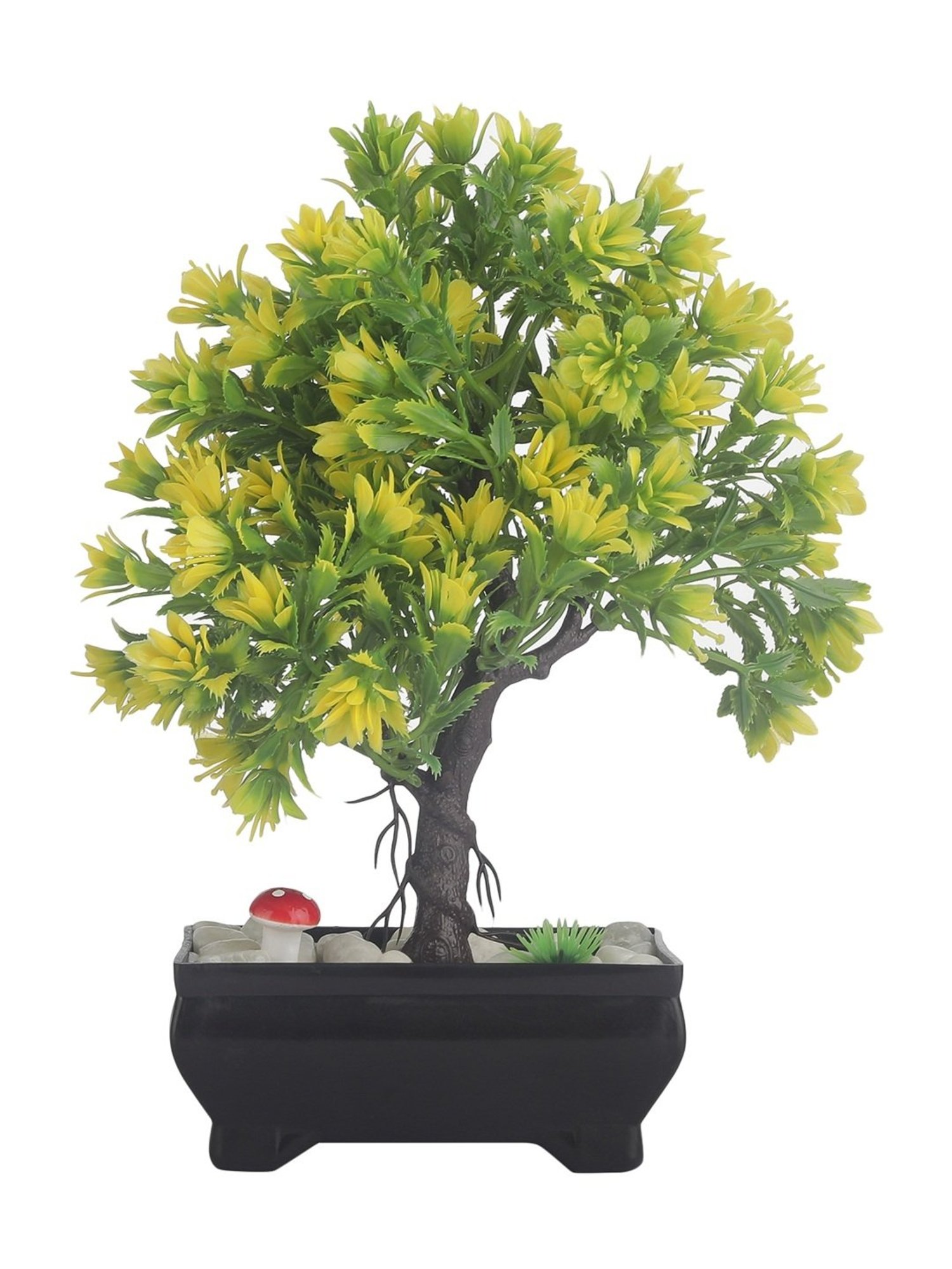 Foliyaj Multicolor Plastic 4 Branched Bonsai Tree