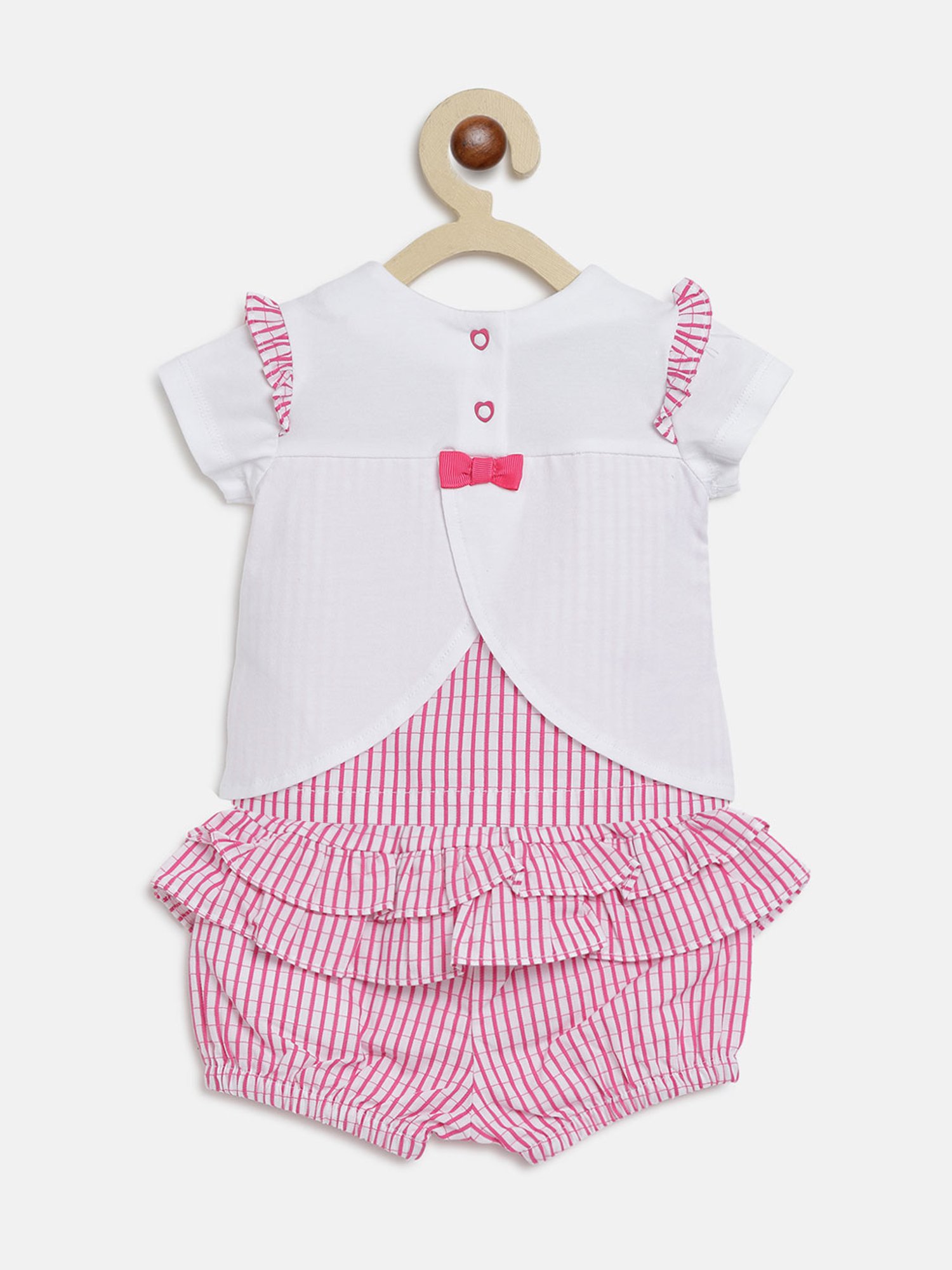Chicco Kids White & Pink Printed Top with Shorts