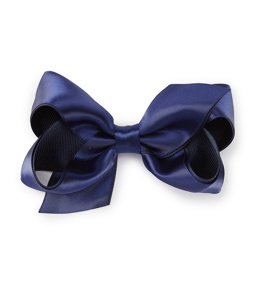 Edgehill Collection Little Girls Satin Grosgrain Bow