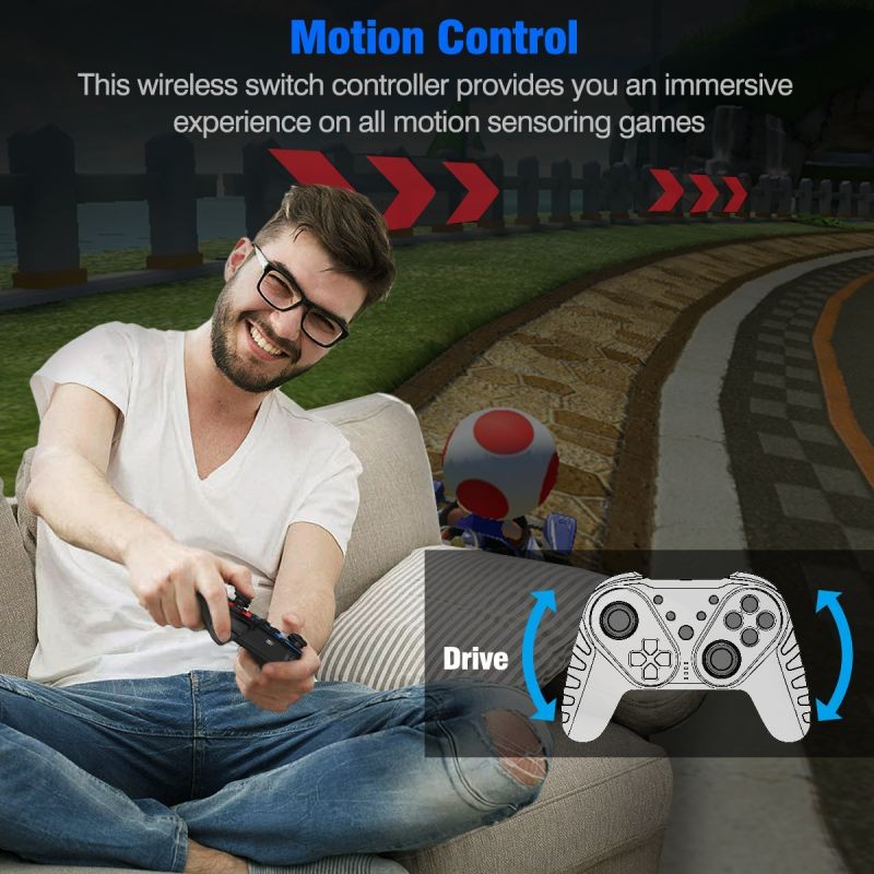 Wireless Gamepads for Switch/Switch Lite Wireless Controller for Pro Controller Gamepads Joystick Remote With Adjustable Turbo Dual Shock Gyro Axis, Compatible With Bluetooth