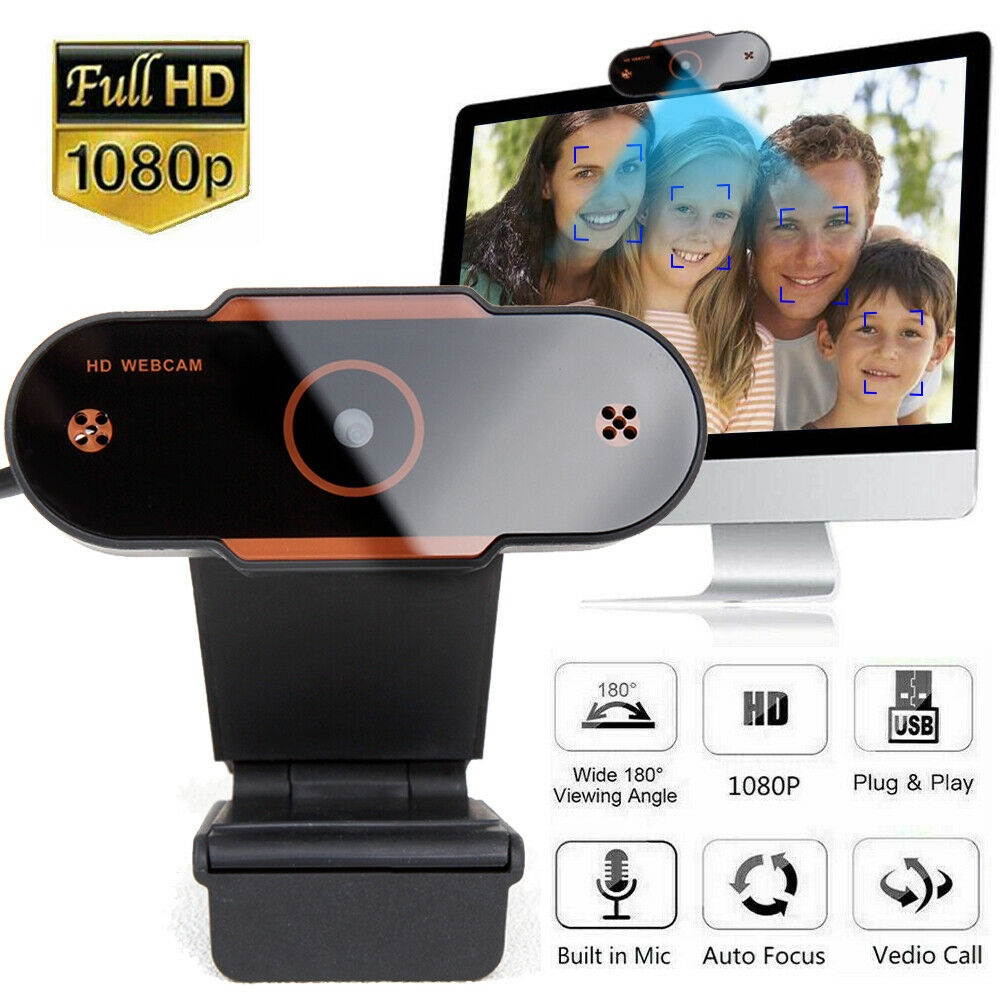 Webcam With Microphone Full HD 1080P Streaming Web Camera For PC MAC Laptops US