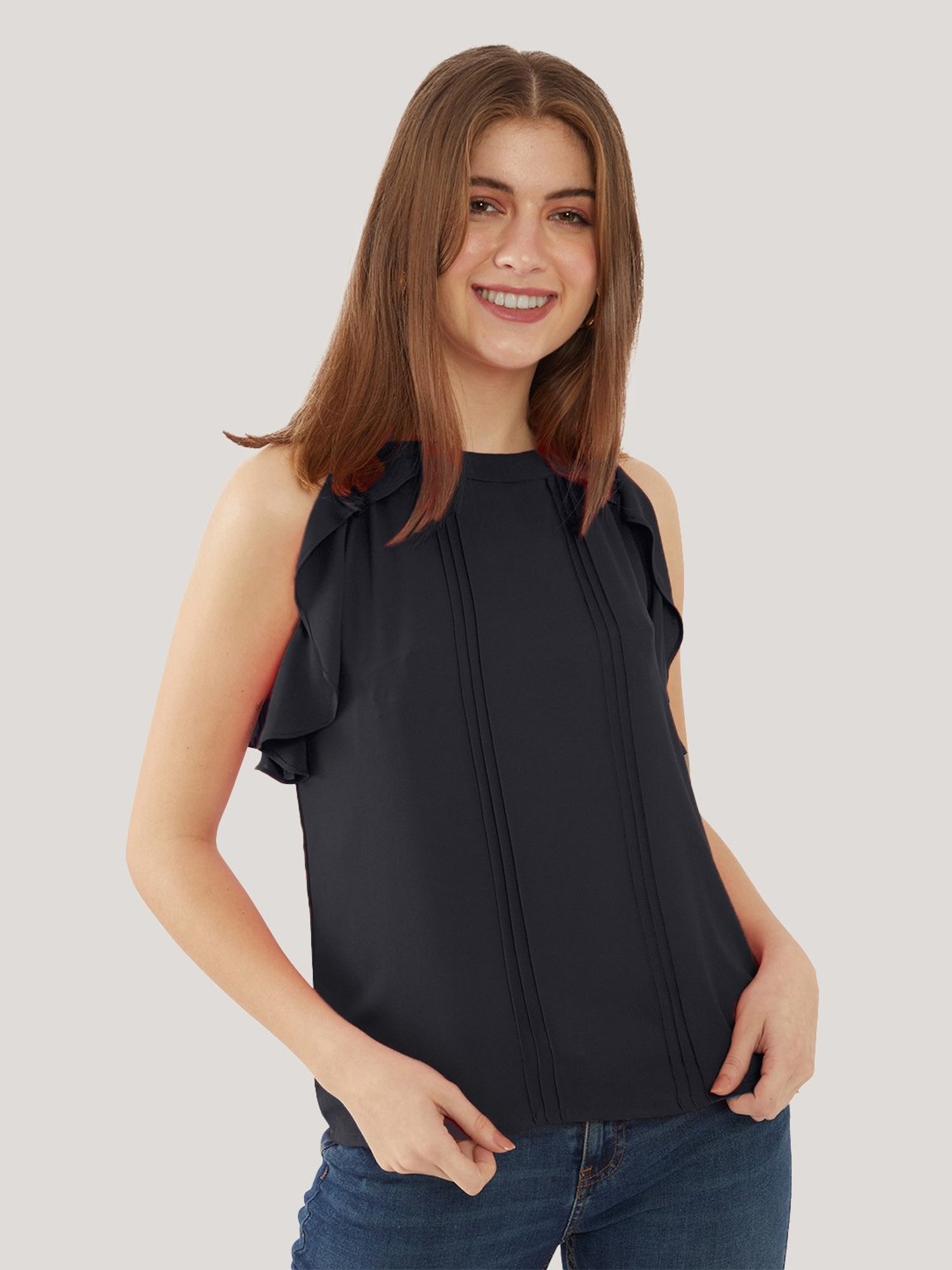 Zink London Black Regular Fit Top