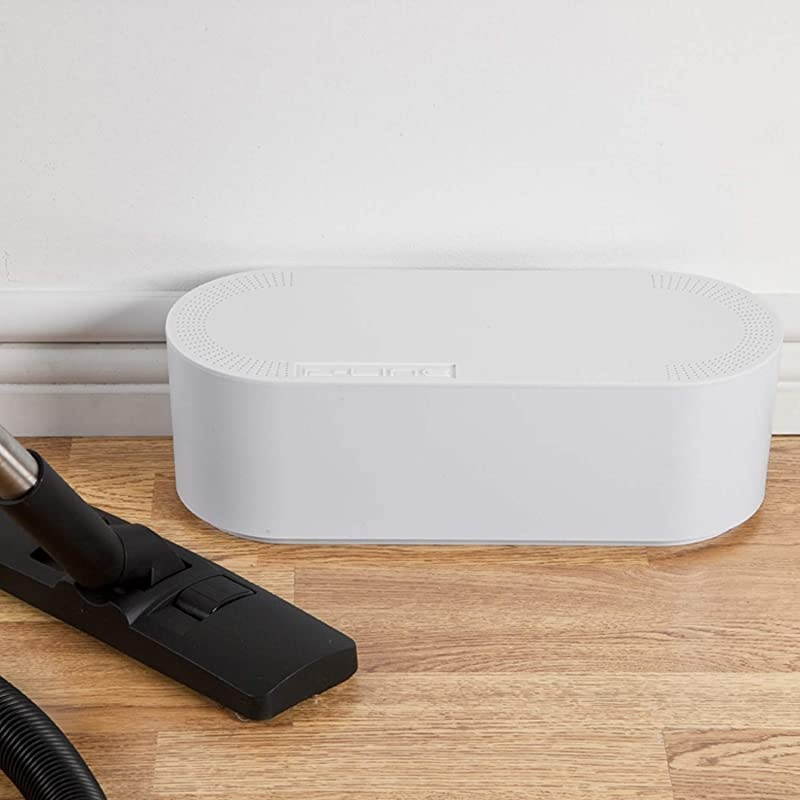 Cable Management Box | Hide and Conceal Power Strips and Electrical Cords from TVs Computers and Desks | Cord Organizer Made from Electrically Safe ABS Material Small White