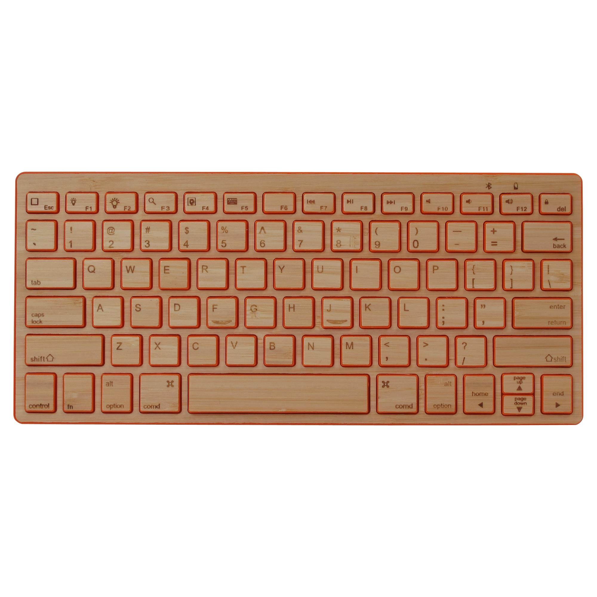 Impecca KBB78BTO Bamboo Bluetooth Keyboard - Orange