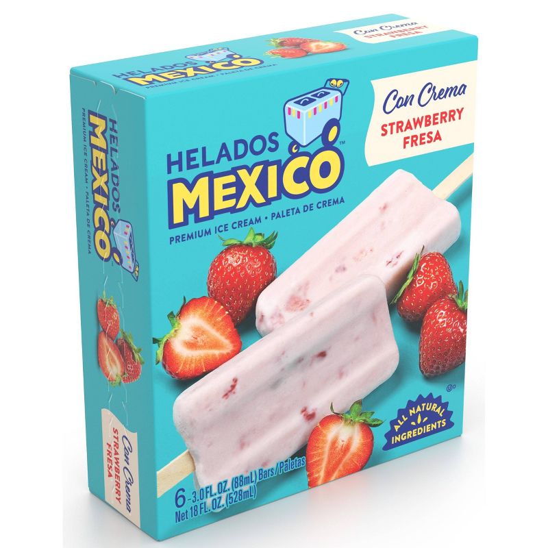 Helados Mexico Strawberry Ice Cream Bar - 6ct