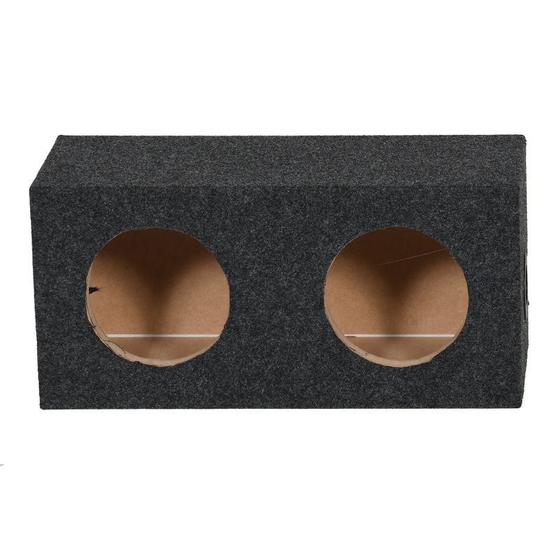 QPower 6.5-Inch Heavy-Duty Dual Sealed Carpet-Covered Durable Vehicle Subwoofer Enclosure Woofer Box, Charcoal Gray