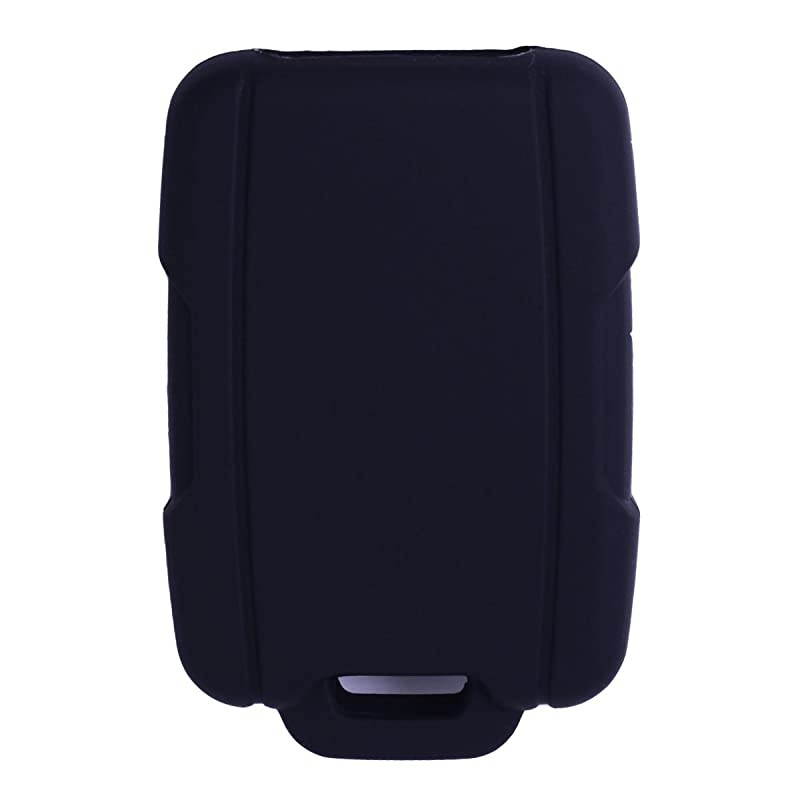 2Pcs  Sillicone key fob Skin key Cover Remote Case Protector Shell for Chevrolet Silverado Colorado GMC Sierra Yukon Cadillac smart Remote black