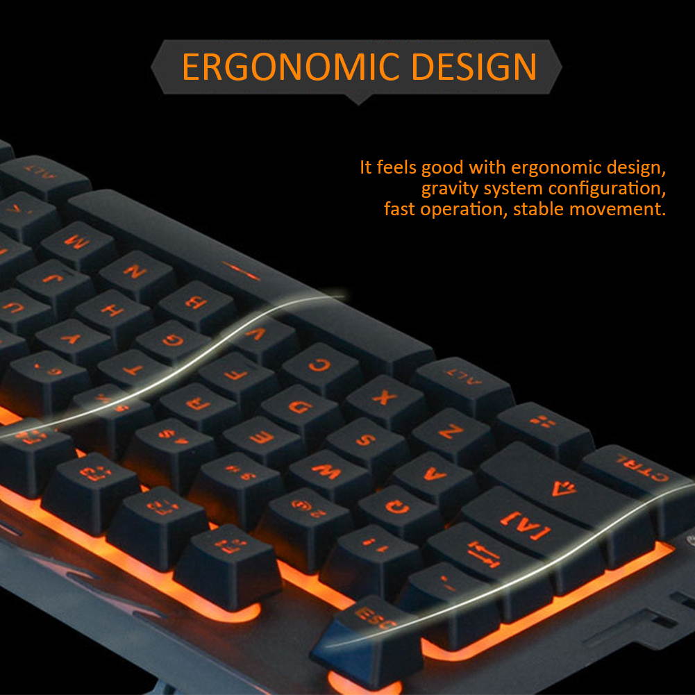 Rainbow Backlight Wired Gaming Keyboard T21 Keyboard Mechanical Touch Wired Luminous Game