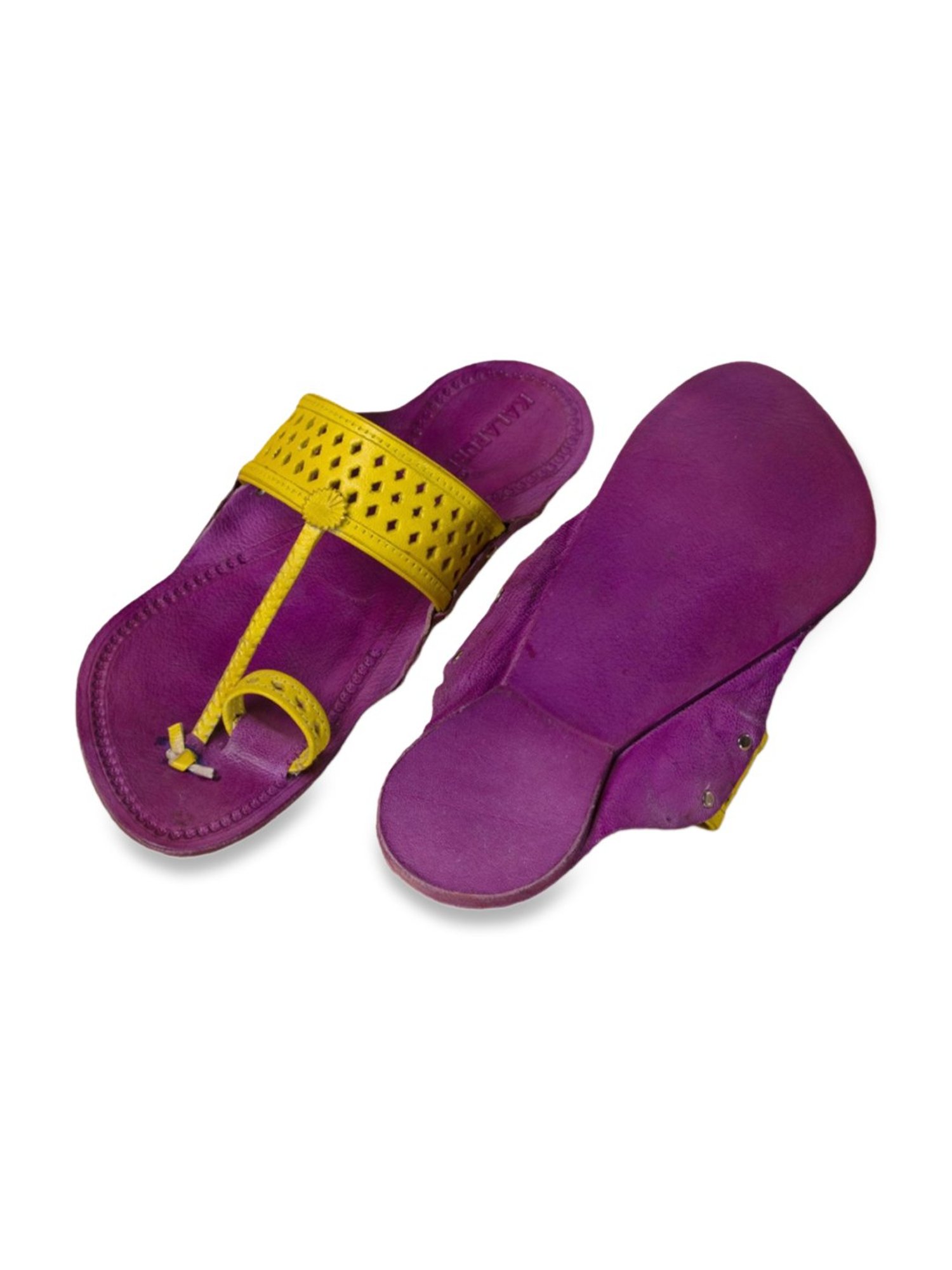 Kalapuri Men's Purple Kolhapuri Sandals