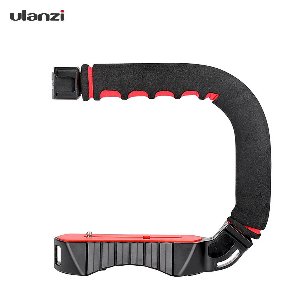 Ulanzi U-Grip PRO U Shape Bracket Video Handle Handheld Stabilizer Grip Holder with 1/4 Inch Screw Cold Shoe Mount for DSLR SLR Camera DV Camcorder