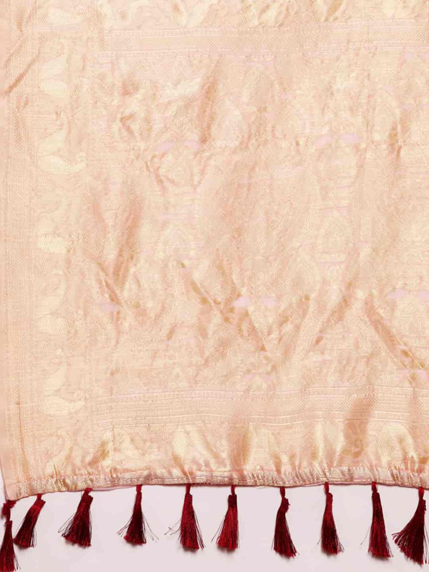 Silk Land Pink Cotton Woven Saree With Unstitched Blouse