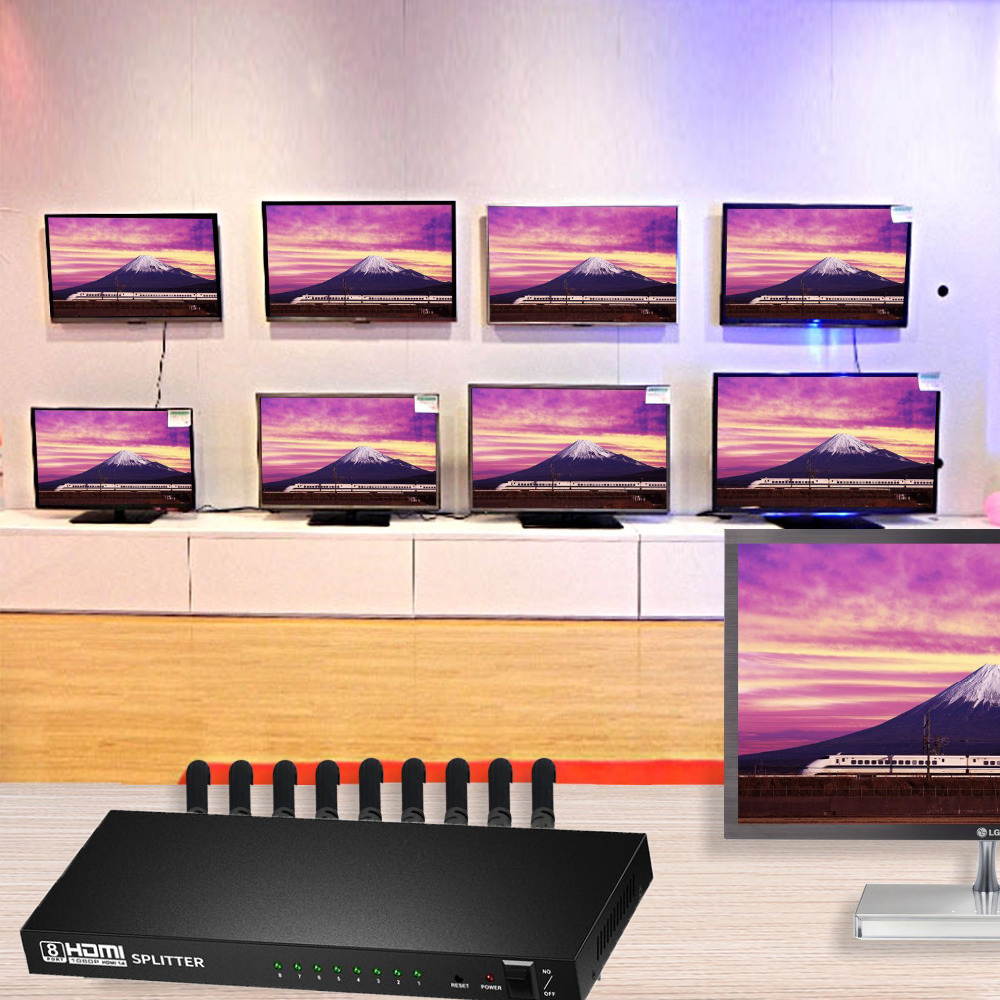 2 Pcs HDMI Splitter 4K@50Hz, avedio links HDMI Splitter 1 in 2 Out, HDMI2.0b Splitter for Dual Monitors Only Duplicate/Mirror Screens, Support HDCP2.2, RGB 4:4:4, 18.5Gbps, Auto Scaling, Full HD 1080P