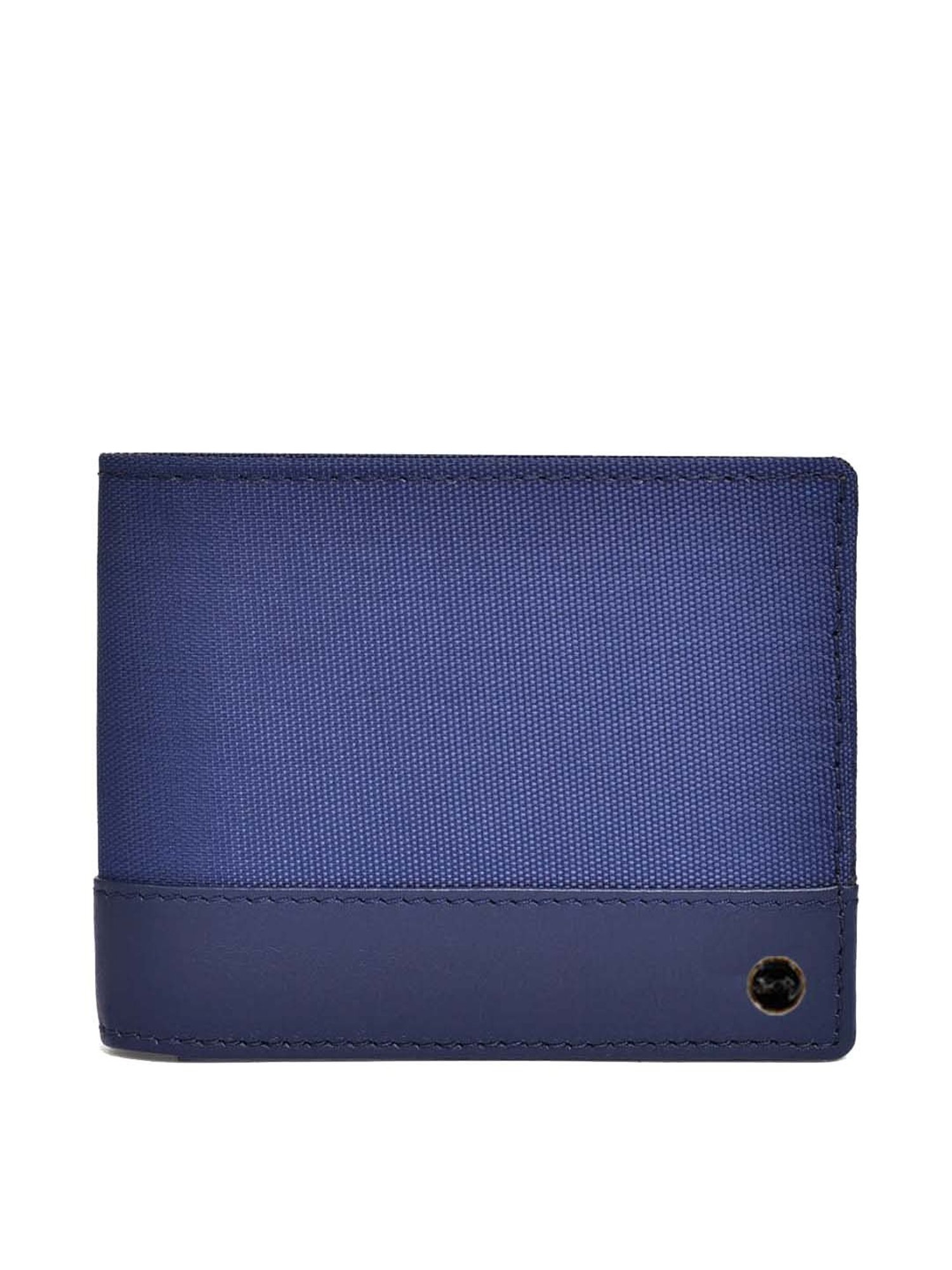 BELWABA Navy Casual Leather Bi-Fold Wallet for Men