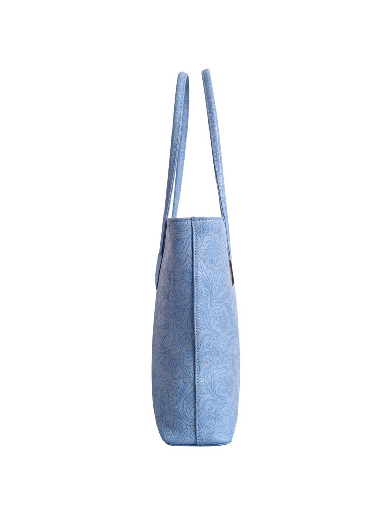 Lino Perros Blue Textured Medium Tote Handbag