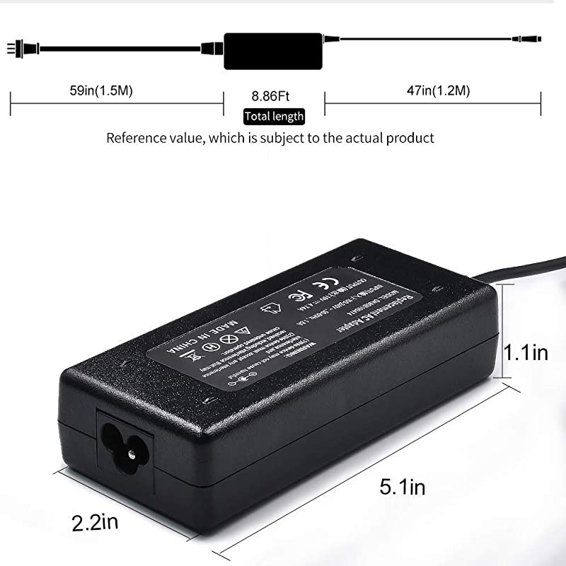 Adapter Power Cord for HP UltraSlim Docking Station 2013 US D9Y32AA D9Y32AAABA D9Y32UTABA D9Y19AV D9Y19AVABA HSTNNIX10 Slimline 260a000 Series 260a114 260a020 V8P15AA TPCW033SF 260A010