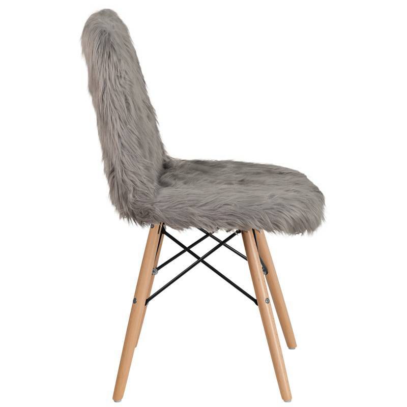 Shaggy Dog Accent Chair Charcoal Gray - Riverstone Furniture Collection