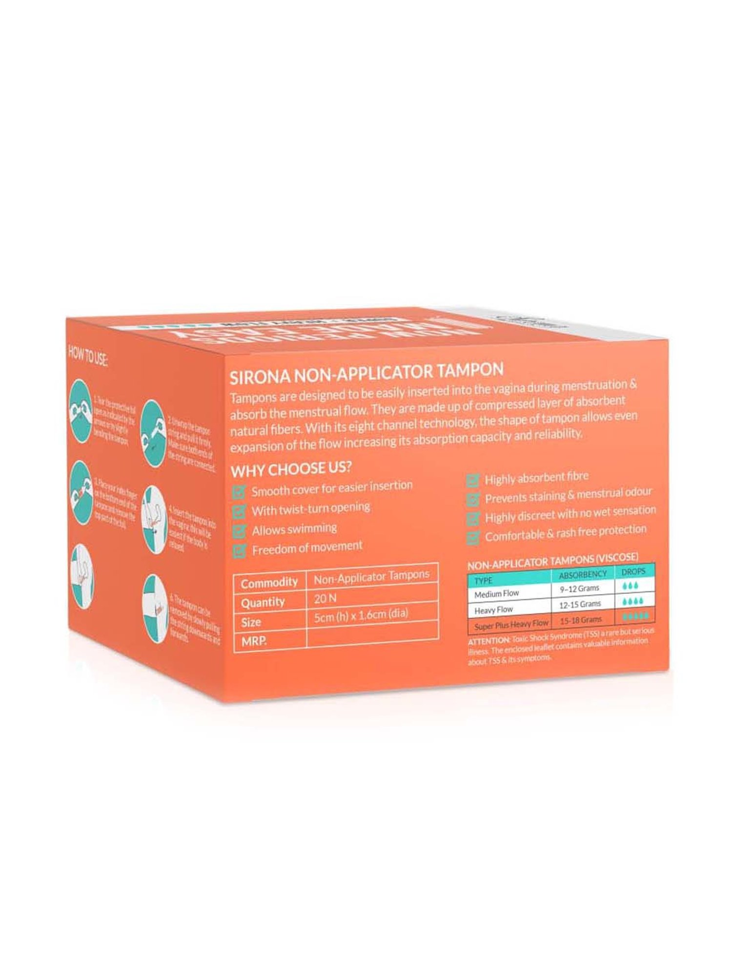 Sirona Digital Tampon -Super Plus Heavy Flow - 20 Pcs