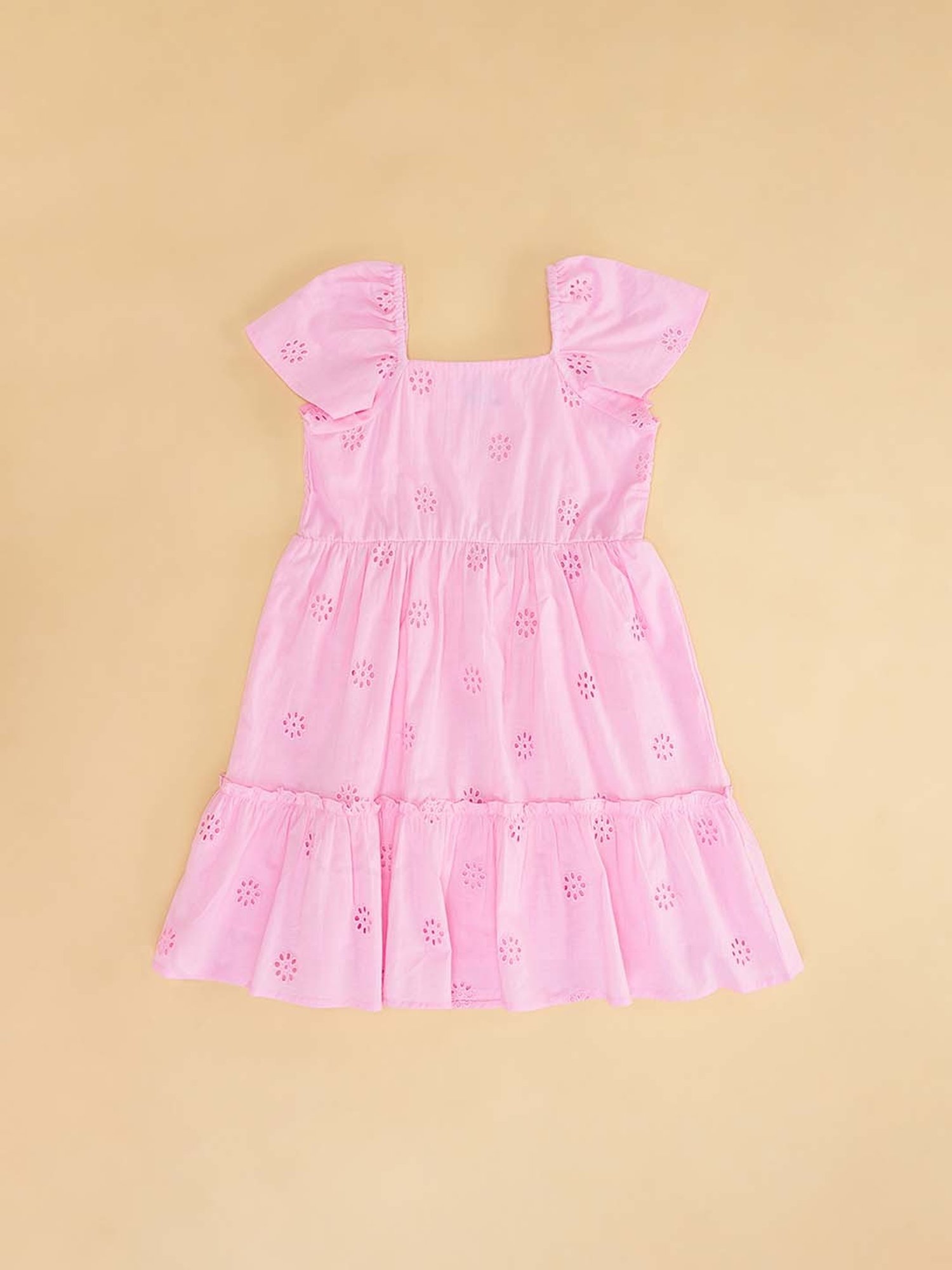 YU by Pantaloons Kids Pink Cotton Flared Fit Dress