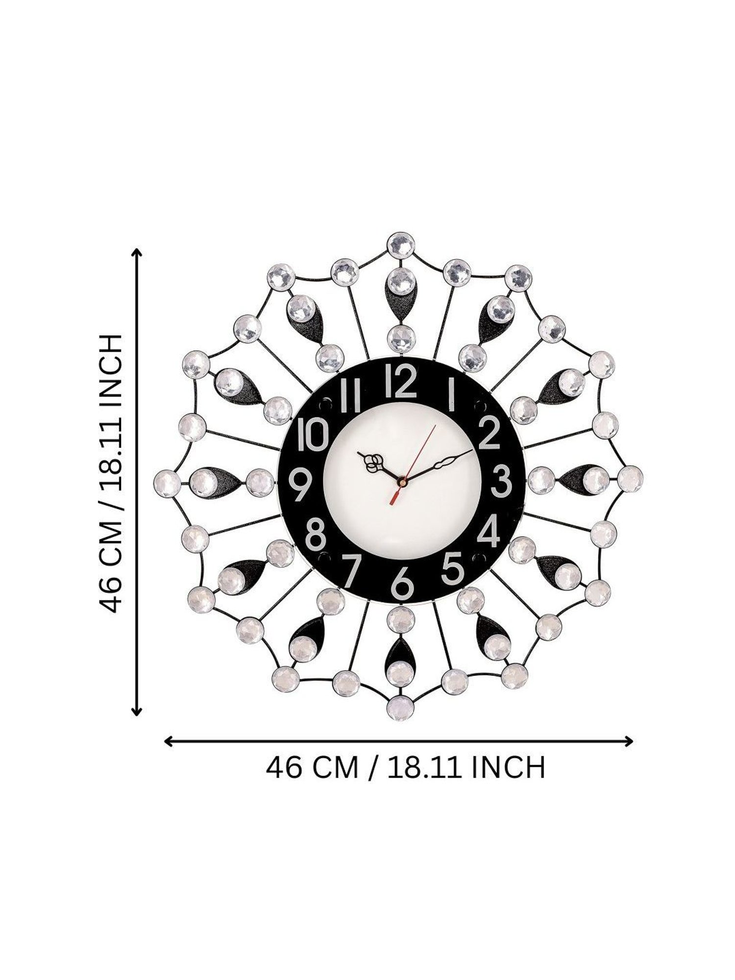 CHRONIKLE Round Silver & Black Iron Wall Clock