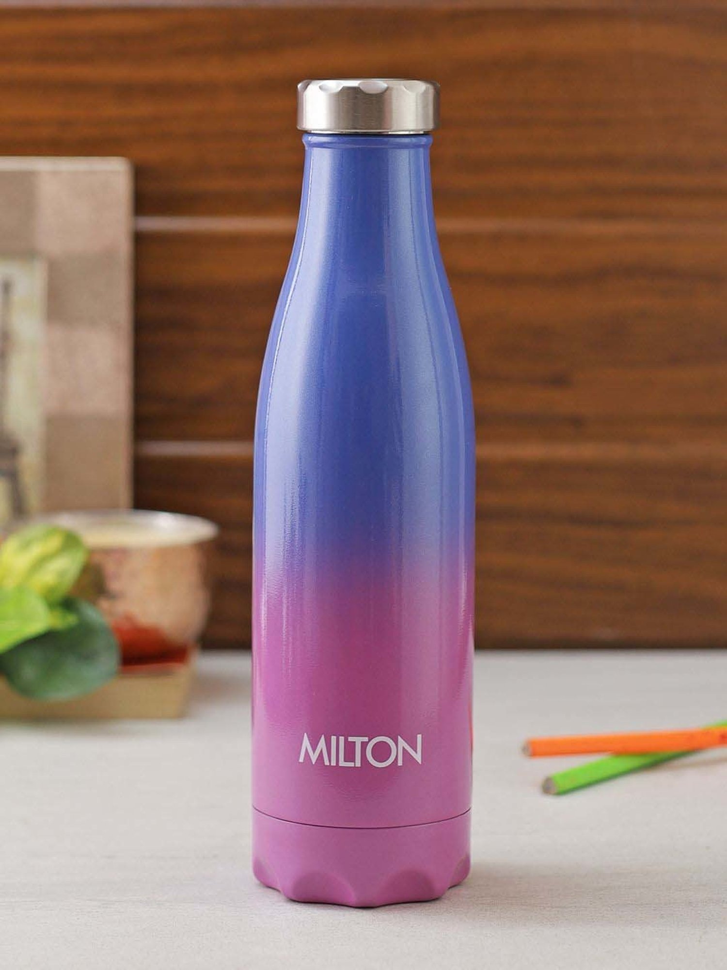Milton Pink - Blue Stainless Steel Prudent 500 Thermosteel Hot & Cold Water Bottle (0.5 L)