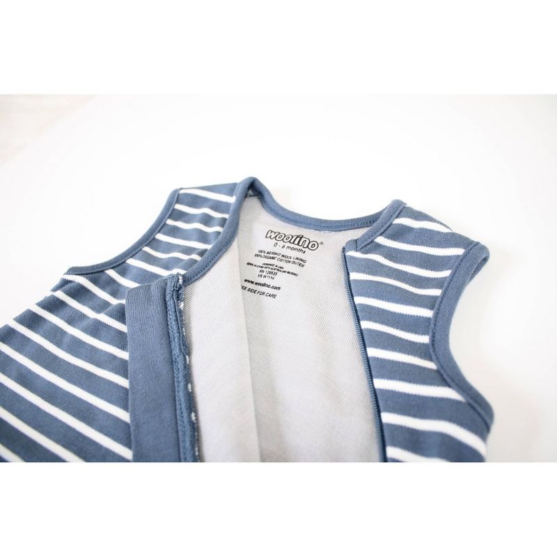 Woolino 4 Season Swaddle Wrap Basic - Blue 0-6 Months