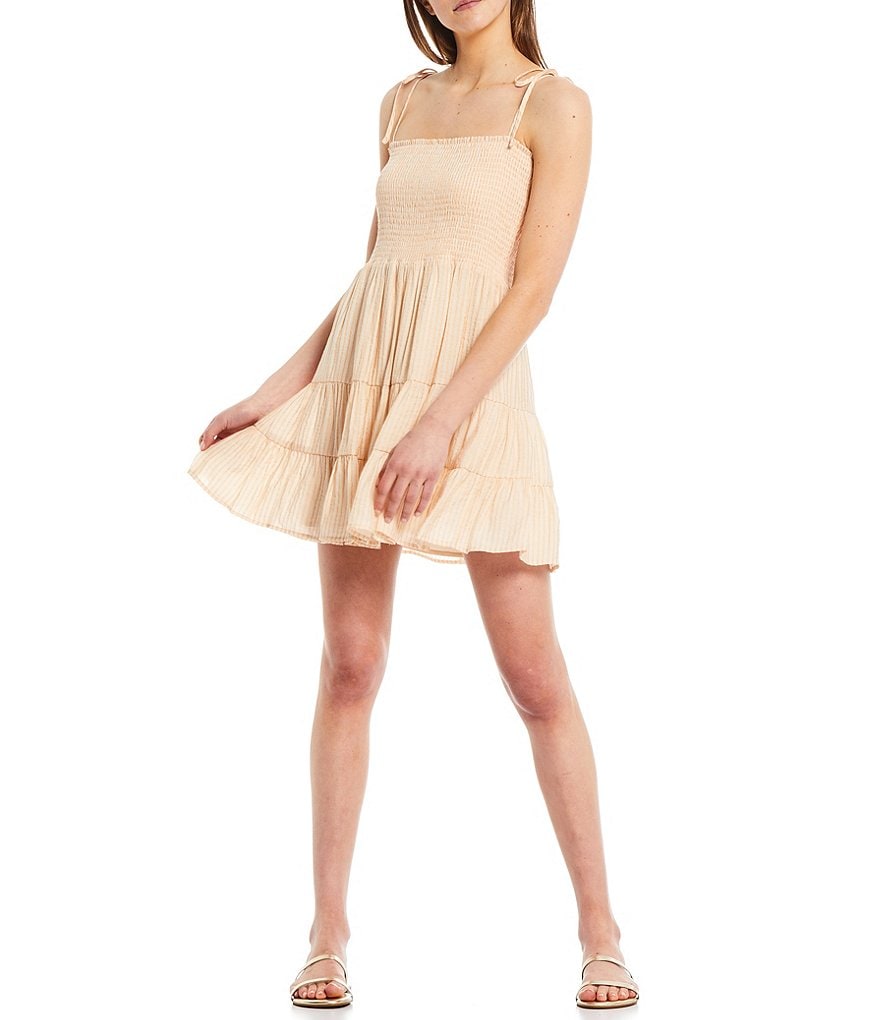 Gianni Bini Madison Stripe Smocked Sleeveless Dress