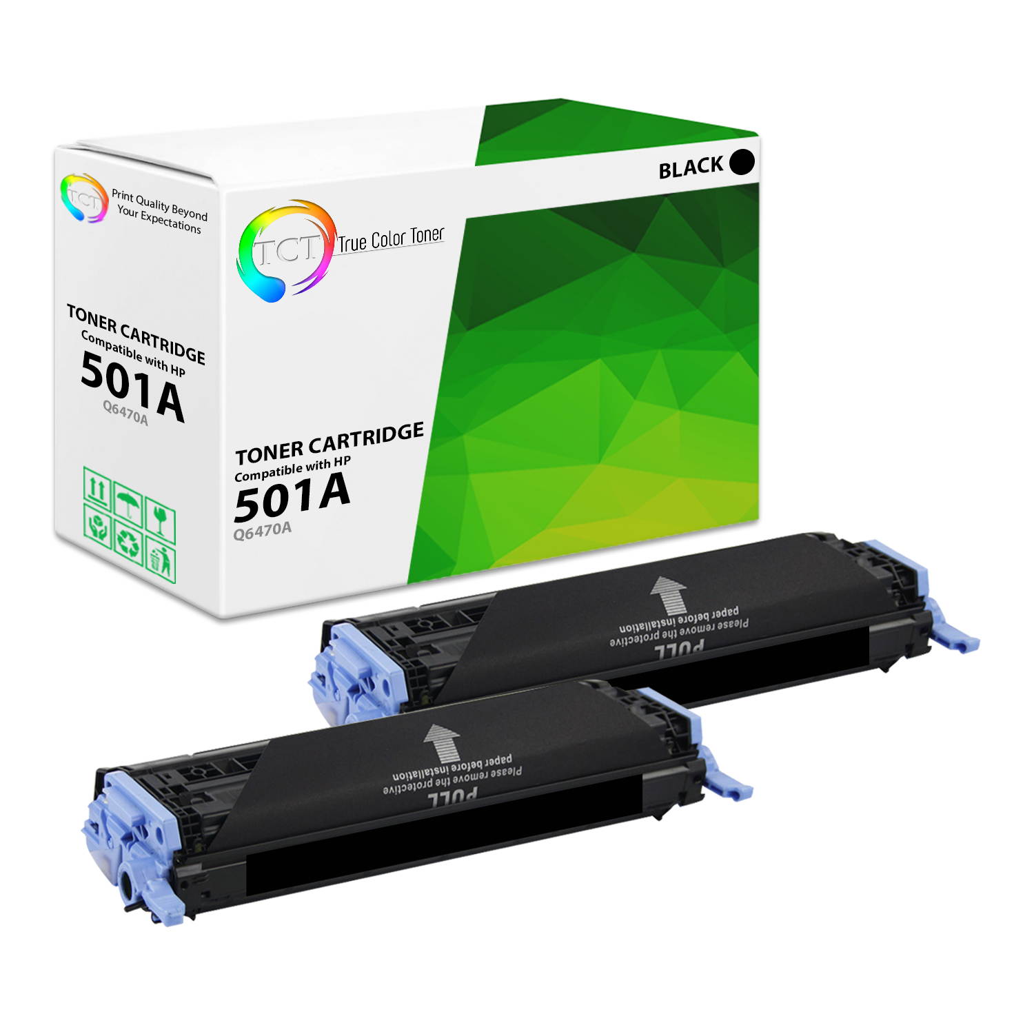 TCT Premium Compatible Toner Cartridge Replacement for HP 501A 503A Q6470A Q7581A Q7582A Q7583A works with HP Color LaserJet 3800DN 3800DTN, CP3505 Printers (Black, Cyan, Magenta, Yellow) - 5 Pack