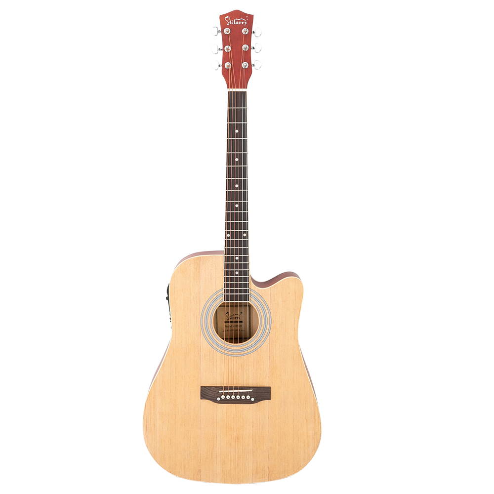 Glarry Gt509 41 Inch Spruce Panel Matte Edging EQ Folk Guitar Bag Shield Wrench Tuner Capo Shoulder Strap String Paddles Burlywood