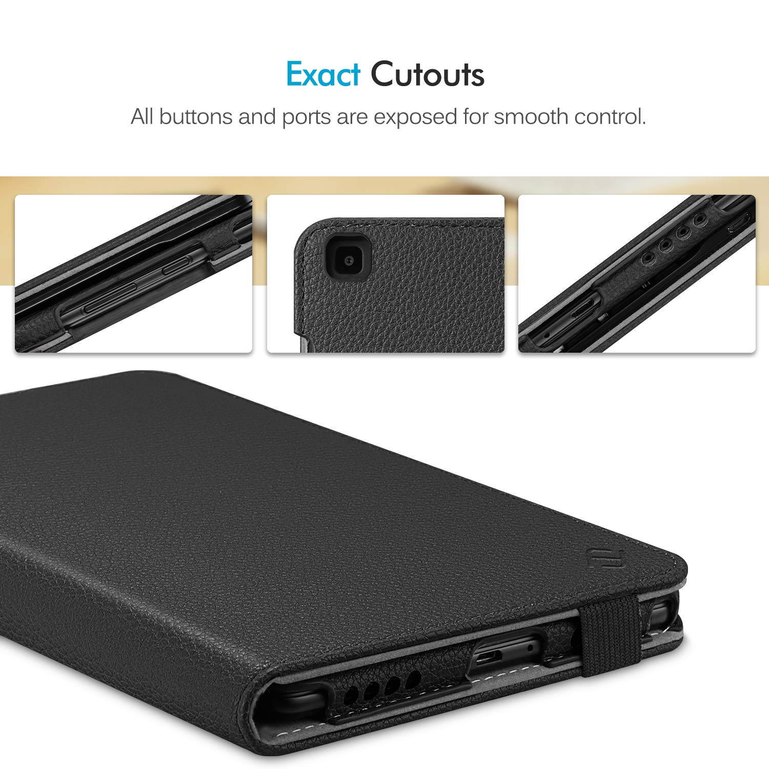 Fintie Folio Keyboard Case for Samsung Galaxy Tab A 8.0 2019 Without S Pen Model (SM-T290 Wi-Fi, SM-T295 LTE), Premium PU Leather Stand Cover w/Removable Wireless Bluetooth Keyboard, Black