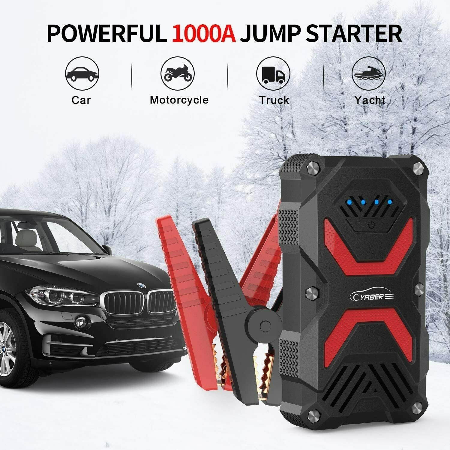 Jump Starter, Car Battery Jump Starter Pack 1000A 13800mAh Power Bank