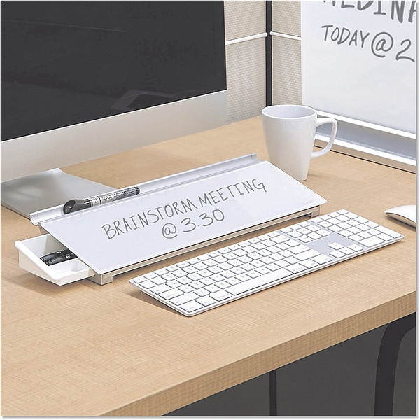 Quartet Glass Dry Erase Desktop Computer Pad, 18 X 6, White GDP186