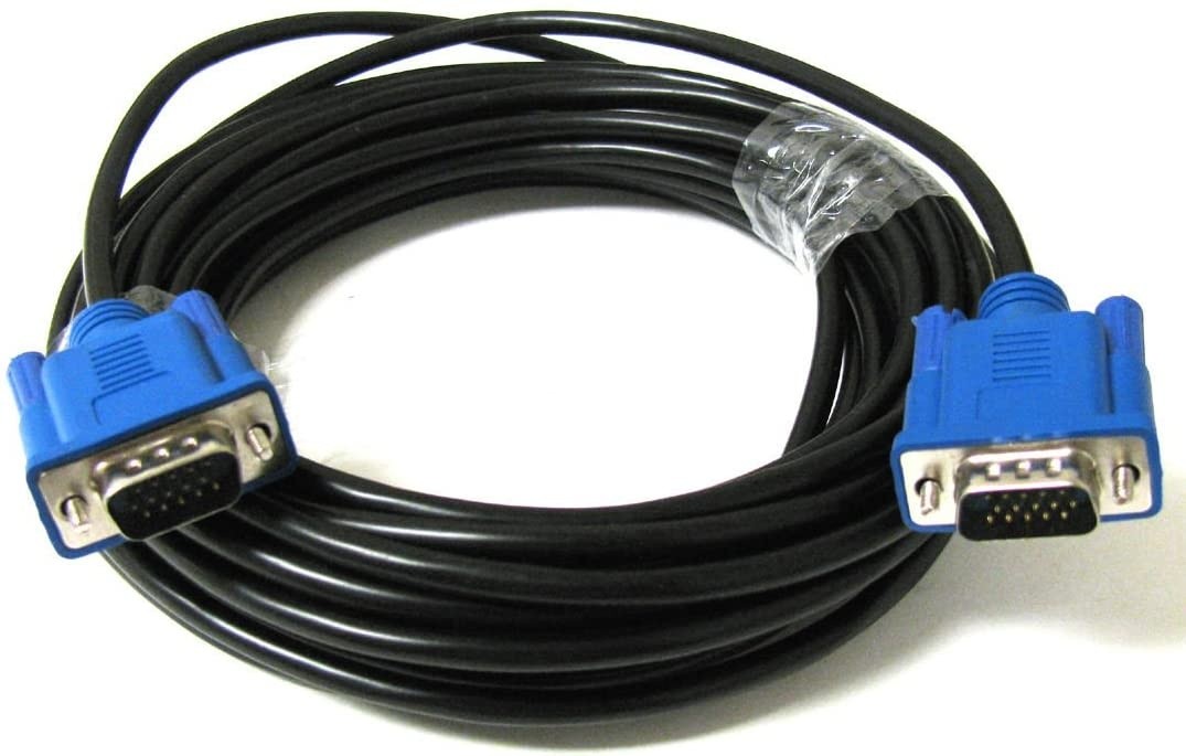 25FT 25 FT 15 PIN SVGA SUPER VGA Monitor M Male 2 Male Cable BLUE CORD FOR PC TV