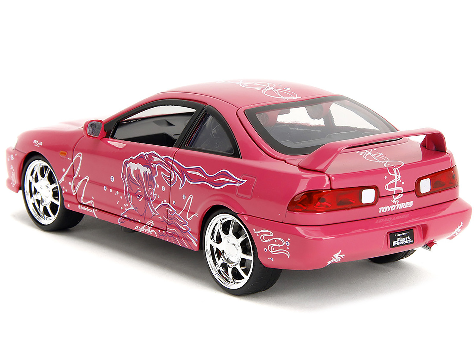 1997 Honda Civic Type R Blue Metallic with Graphics "Sonic the Hedgehog" (1991) Video Game "Hollywood Rides" Series 1/32 Diecast Model Car by Jada