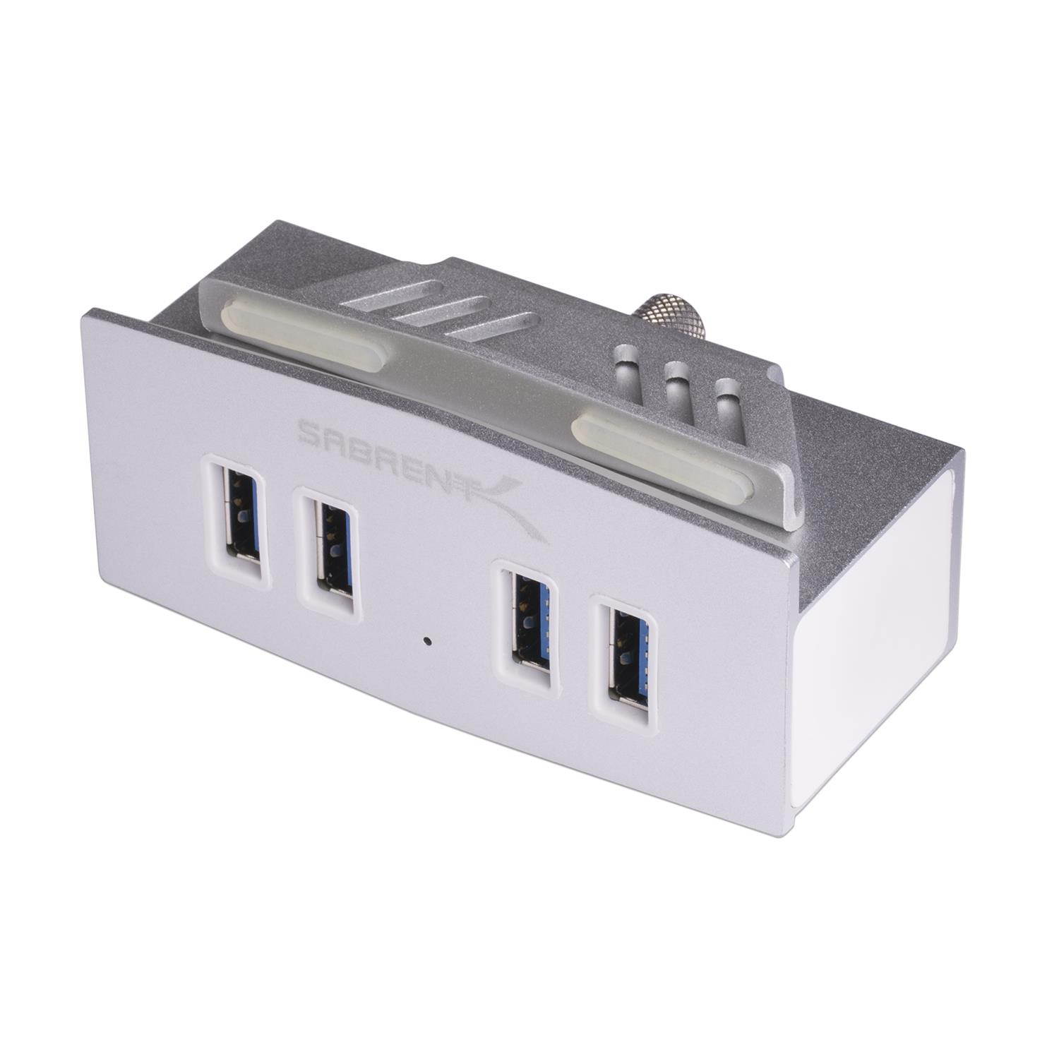 Sabrent HB-MCUS Mountable MAC & PC 4 Port USB 3.0 Hub - Silver
