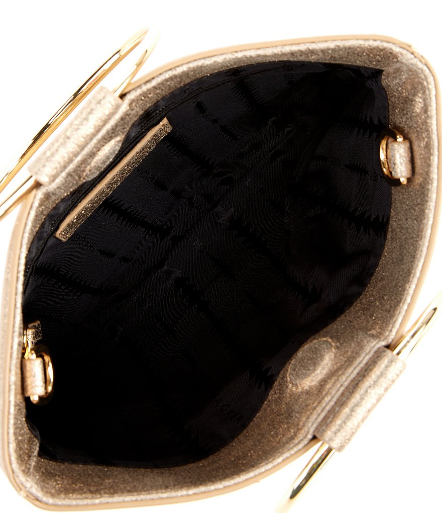 Thacker Le Pouch Metallic Ring Handle Crossbody Bag