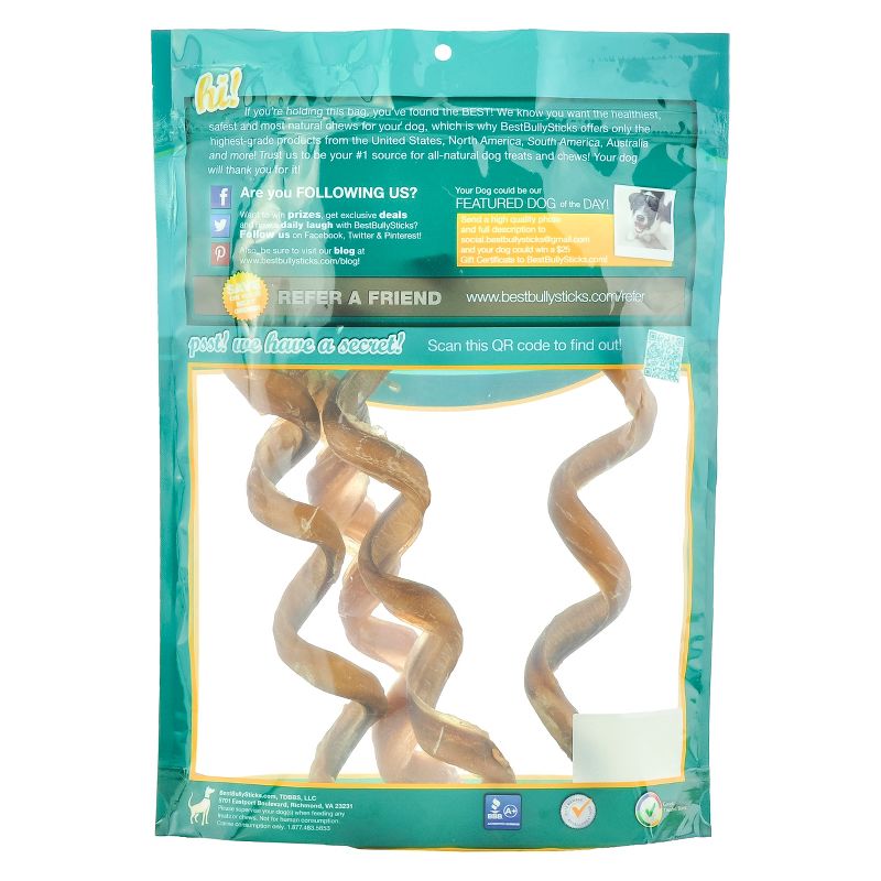 Best Bully Beef Curly Bully Stick Dog Treats - 4pk