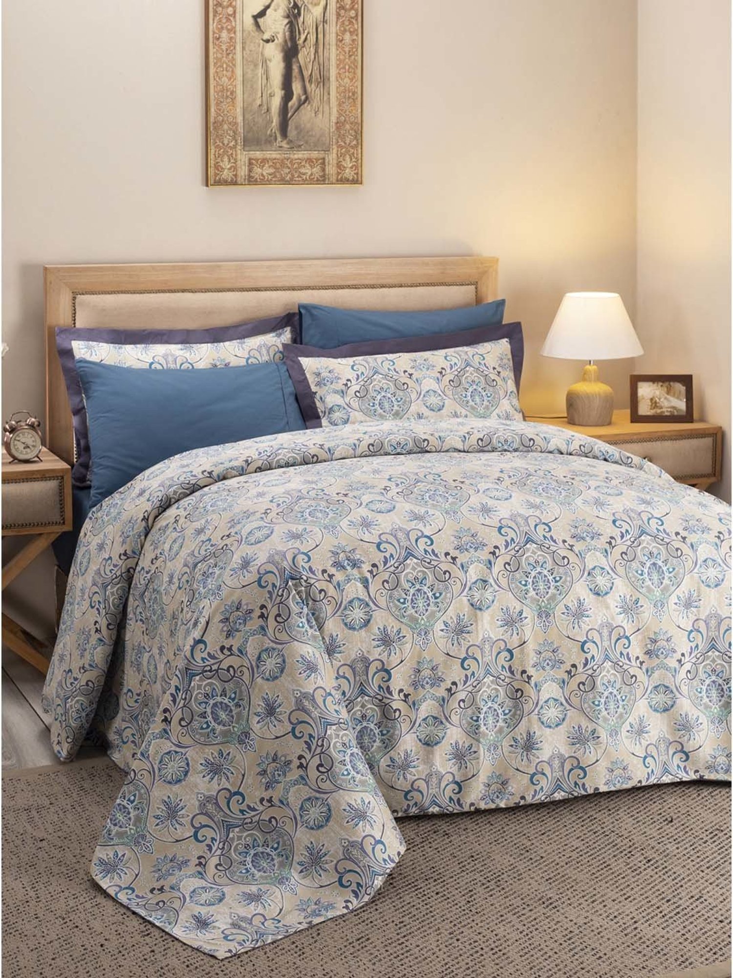 Maspar Cotsmere Emmie Solid Grey 300 TC Cotton Duvet Cover with 2 Pillow Case