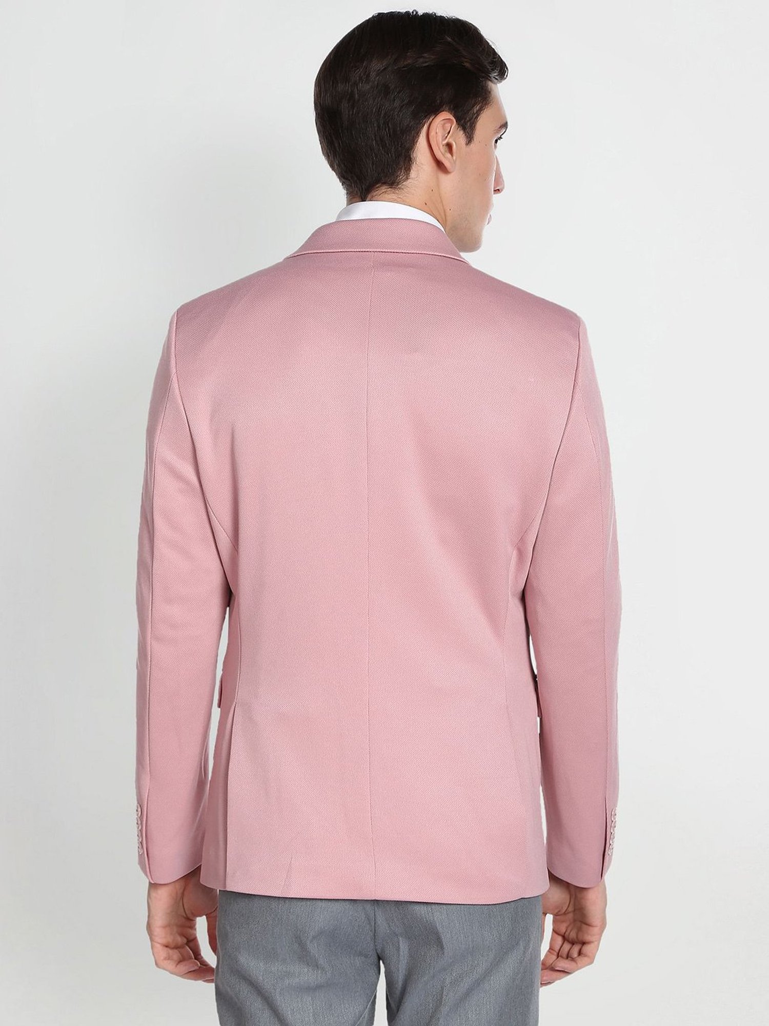 Arrow Dusty Pink Slim Fit Textured Blazer